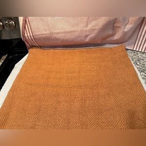 New Pottery Barn Faye Textured Linen Pillow Cover, Terracotta, 24”